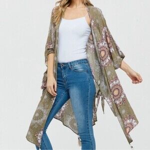 ALTAR'D STATE Ridley Kimono Oversized Boho With Tassels Size S/M